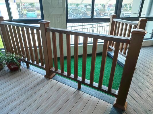                    Aluminum Frame WPC Fencing Slat Style Outdoor Home Security              