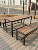 فروش داغ مبلمان باغ WPC - میز فضای باز تجاری با نیمکت همسان